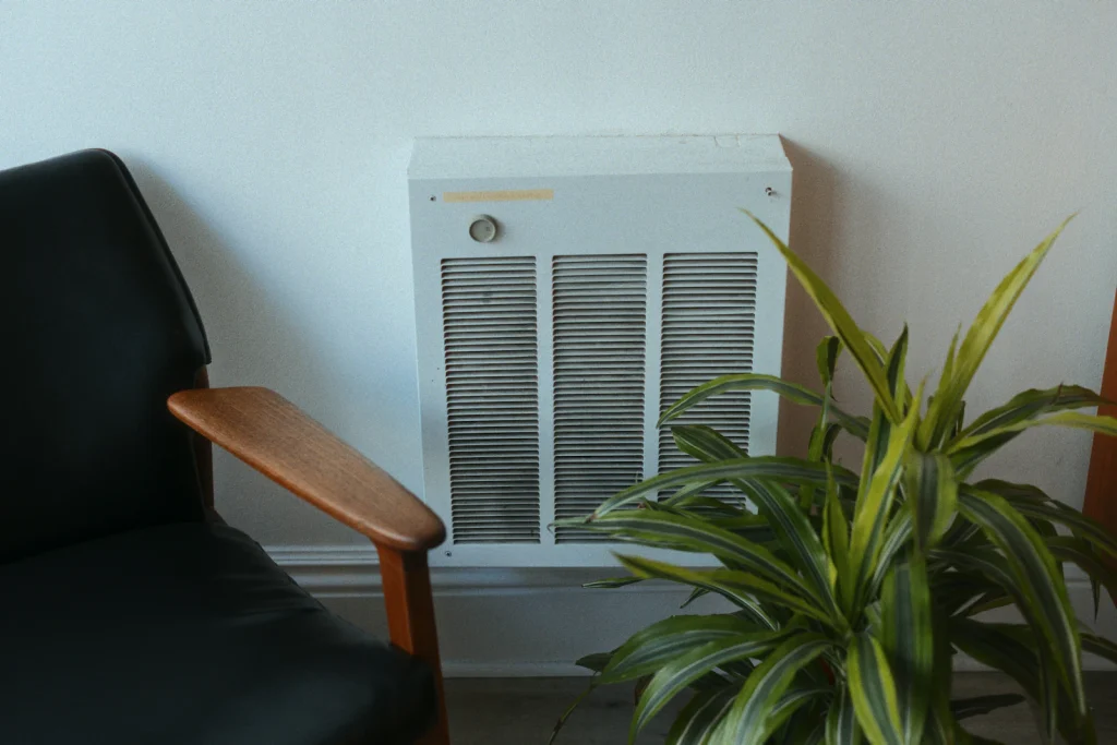 Dehumidifier running in a living room