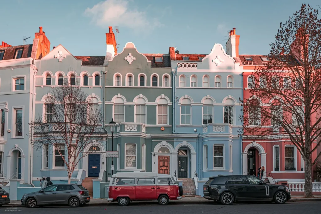Terraced houses on a London street